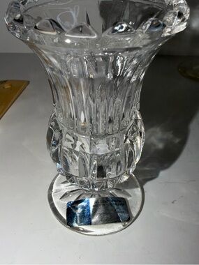Vintage 24% Lead Crystal Bud Vase – Made in Yugoslavia – Scalloped Rim – 4.5"